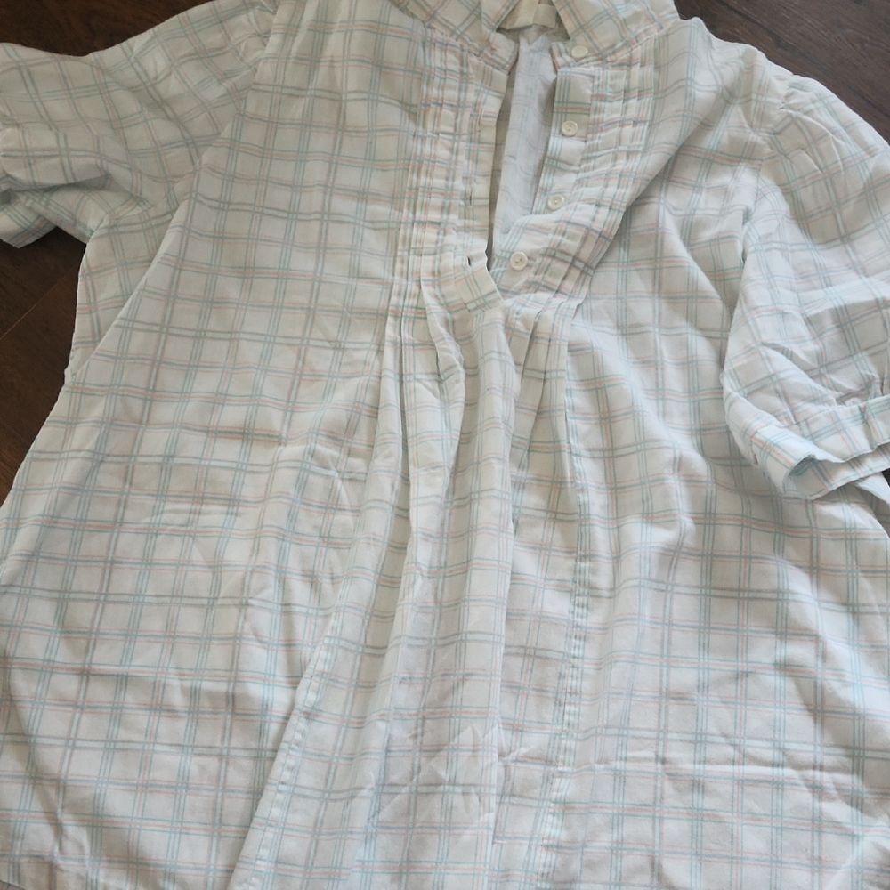 Newport Vintage Pastel Plaid Maternity Shirt